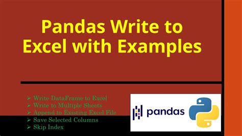 pandas write to excel|pandas to excel examples.